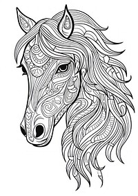 Horse head sketch doodle drawing. AI generated Image by rawpixel.