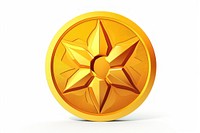 Gold crpyto currency coin white background banking circle.