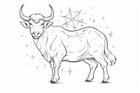 Astrology taurus drawing livestock buffalo.
