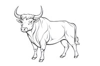 Astrology taurus drawing livestock cattle.