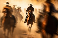 Cowboys riding horse mammal animal cowboy. AI generated Image by rawpixel.