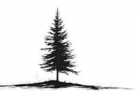 Chopped pine tree silhouette drawing plant.