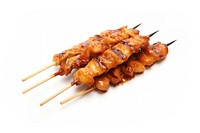 Chinese chicken satay meat food white background. AI generated Image by rawpixel.