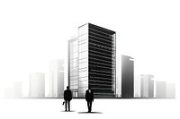 Corporate building architecture silhouette skyscraper.