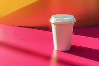 Coffee cup packaging  pink mug refreshment.