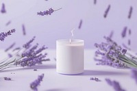 Candle glasses packaging  lavender flower purple.