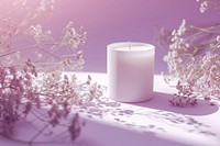 Candle packaging  flower purple plant.