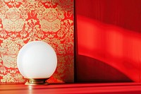 Bed side lamp  lighting sphere red.