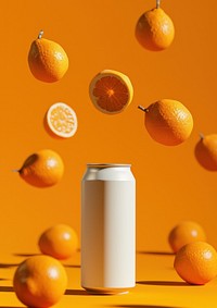 Beer can  orange fruit plant.