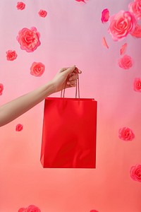 Shopping bag  handbag holding pink.