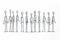 Group of stickman drawing line cooperation.