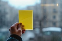 Sticky notes glass hand advertisement.