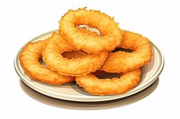 Onion rings snack dessert pastry plate.