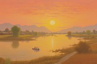 Hot weather in thailand landscape outdoors painting. AI generated Image by rawpixel.