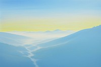 Landscape mountain outdoors painting. AI generated Image by rawpixel.