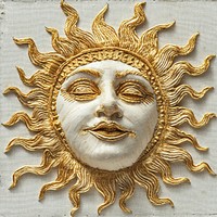 Celestial Golden sun face gold representation architecture.