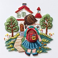 A kid embroidery pattern art.