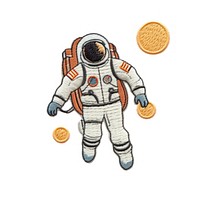 An astronaut currency wildlife cartoon.