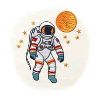 An astronaut embroidery clothing science.
