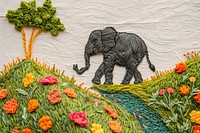 An elephant embroidery wildlife pattern.