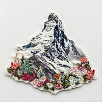 A mountain embroidery flower nature.