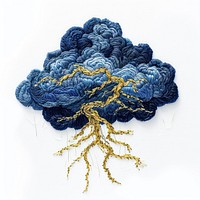 Navy Cloud and Golden thunder under it embroidery pattern accessories.
