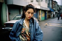 Latina woman street photography portrait.