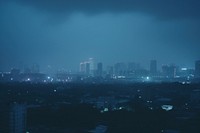 Bangkok cityscape night architecture outdoors. AI generated Image by rawpixel.