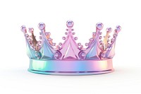 Crown iridescent crown jewelry white background.