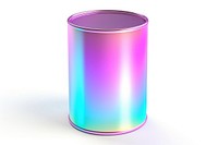Cylinder iridescent white background container drinkware.