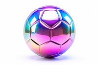 Football iridescent sphere sports white background.