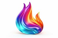 Fire icon iridescent white background accessories creativity.