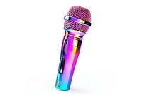 Microphone iridescent white background performance technology.
