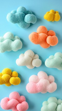 Wallpaper of felt cloud textile food confectionery.