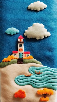 Wallpaper of felt island embroidery textile pattern.