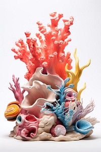 Little coral reef made up of clay nature sea representation.
