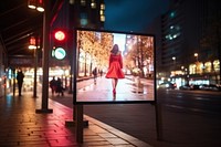 Blank street poster mock up television light transportation.
