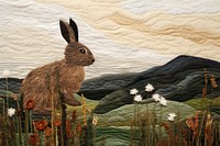 Rabbit animal textile mammal.