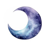 Moon in Watercolor style astronomy galaxy nature.