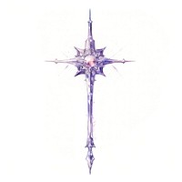 Sword star in Watercolor style cross white background creativity.