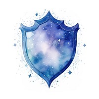 Shield in Watercolor style galaxy white background protection.