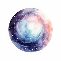 Space in Watercolor style galaxy star white background.