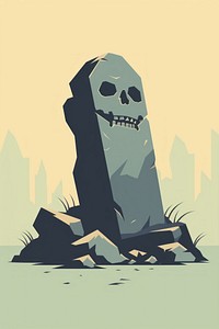 Head stone cartoon representation outdoors. AI generated Image by rawpixel.