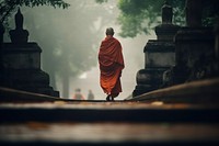 Monk walking adult spirituality.