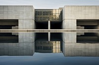 Architecture building reflection outdoors. AI generated Image by rawpixel.