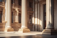 Classical building with tall floor architecture sunlight column. AI generated Image by rawpixel.