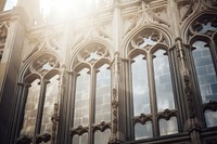 Gothic facade architecture building sunlight. AI generated Image by rawpixel.