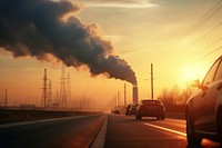 Pollution smoke car outdoors. AI generated Image by rawpixel.