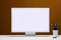White blank computer   screen electronics television.