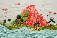 Island art embroidery pattern.